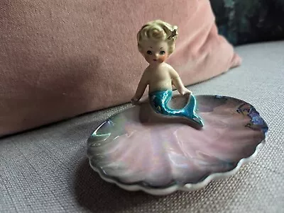 Vintage Josef Originals Mermaid Soap Dish Trinket Tray 1950s Chips MCM Japan • $22.50