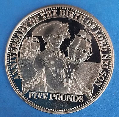 Anniversary Of The Birth Of Lord Nelson  Five 5 Pounds Coin 2008 • £18.50