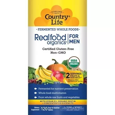 Country Life Realfood Organics - Men's Multivitamin -120 Tablets • $59