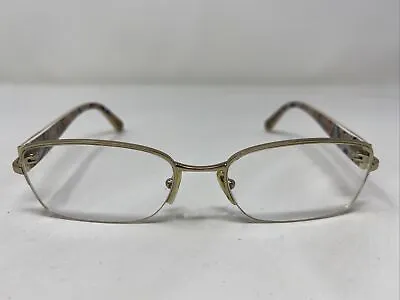 Prada Italy VPP 52N ZVN-101 53-18-135 Gold Half Rim Eyeglasses Frame DX89 • $55