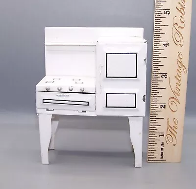 Vtg Concord Miniatures White Metal Kitchen Stove 1:12 Dollhouse • $12