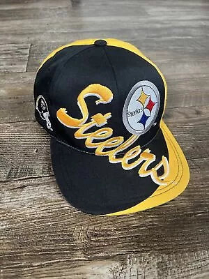 Vintage Pittsburgh Steelers Twill Snapback Hat Cap Spellout Big Logo Deadstock • $69.99