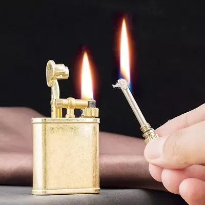 2 In 1 Lighter Permanent Match Stick Antique Style Lift Arm Kerosene Oil Camping • $49.95