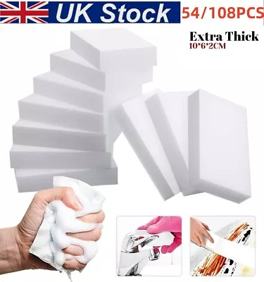 108x Magic Sponge Eraser Cleaning Sponges Melamine Foam Stain Dirt Scuff Remover • £6.69