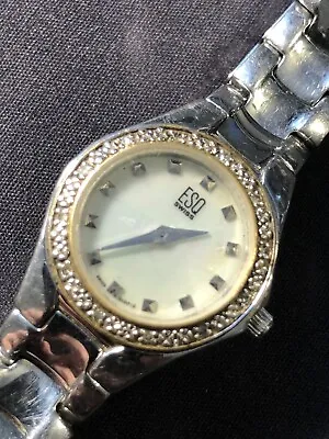 ESQ Swiss By Movado Diamonds Bezel Watch Ladies Wristwatch New Battery • $59.99