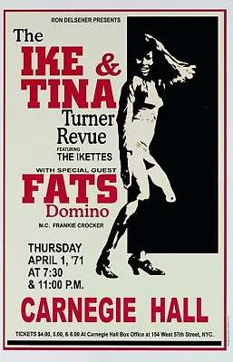 Ike And Tina Turner 13  X 19  Concert Mini Poster Re-Print Photo  • $19.95