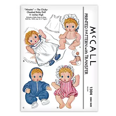 Baby Doll Ninette Is Nina's Sister Sewing Pattern Rag Cloth McCALL S 1304 • $6.99