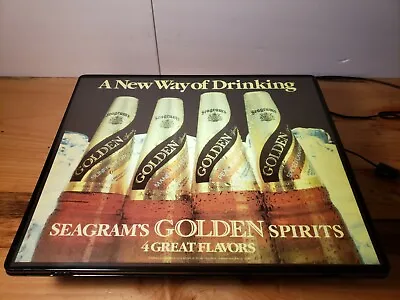 Vintage  Seagrams Golden Spirits  4 Great Flavors  Lighted Beer Bar Sign - Works • $100