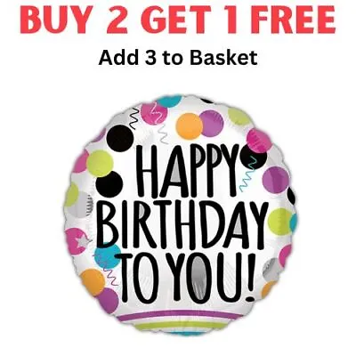 18inch Happy Birthday Round Celebration Party Decoration Foil Helium Air Balloon • £1.75