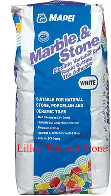 Marble And Natural Stone Flexible Rapid Set Tile Adhesive 20kg  Walls And Floors • £48.21