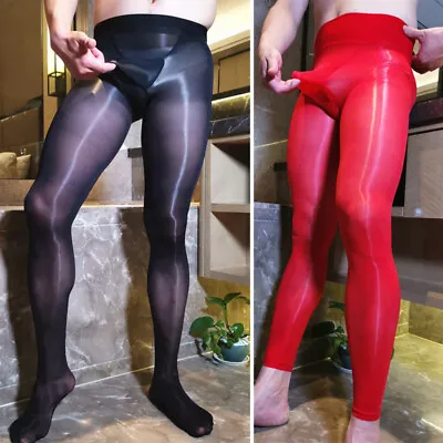 220lbs Plus Size Men Shiny Pantyhose Super Elastic Glossy Stockings Sheer Tights • $11.39