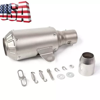 38-51mm Universal ATV Motorcycle Exhaust Muffler Pipe Silencer Stainless Steel • $37.99