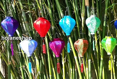 Set 8 Pcs Hoi An Silk Lanterns 22cm For Garden Decorating - Garlic Lantern • $33