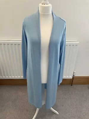 Kettlewell Blue Merino Wool Long Edge To Edge Cardigan Size LL • £25