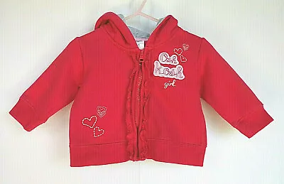 Baby Girl's Pink OshKosh Hoodie/Jumper With Hearts - Size 0 • $14