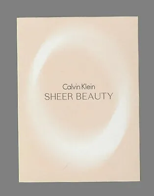 Calvin Klein Advertising Card - Advertising Card - Sheer Beauty  • £2.36