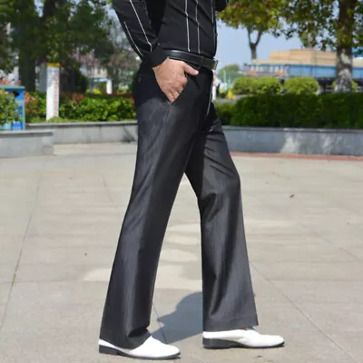 Men Flare Bell Bottom Pants Bootcut Trousers Retro 60s 70s Business Formal Smart • $52.24