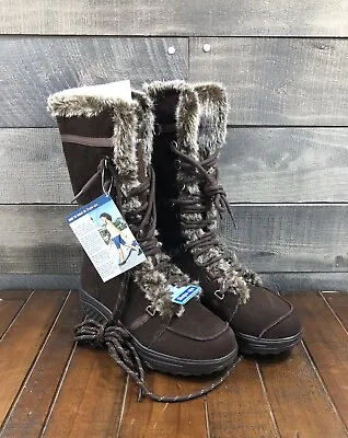 New Skechers Shape Ups Winter Boots Faux Fur NWT Size 8 Cosplay Viking Medieval • $35