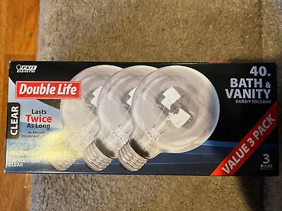 3 Feit ELECTRIC 40 Watt G25 120v Light Bulbs For Bath & Vanity Clear 40G25/3 • $12.95