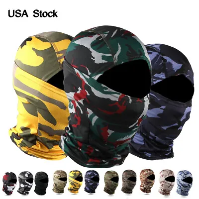Military Camo Face Mask Bandana Balaclava Hood Headwear For Men Women Cycling • $5.99