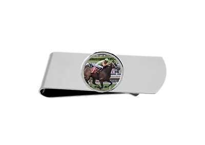 Horse Race Racing Codey58 DOME On Silver Money Clip Holder Personalise Gift • £9.99