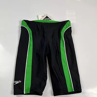 Speedo Men’s Black/green Jammer Swimming Shorts Size 28 • $26.49