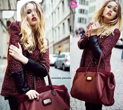$99.99 • Buy Zara Woman Red Combined Leather Fantasy Blazer Coat Jacket Extra Small - Xs