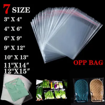 Clear Self Adhesive Peel & Seal Cellophane Plastic OPP Transparent Packing Bags • $4.99