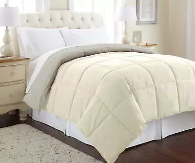 Modern Threads Reversible Ivory & Atmosphere All-Season Down Adult Bed Comforter • $31.95