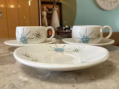 Franciscan Atomic Starburst 2 Cups And 3 Saucers Authentic 1950’s MCM • $34.99
