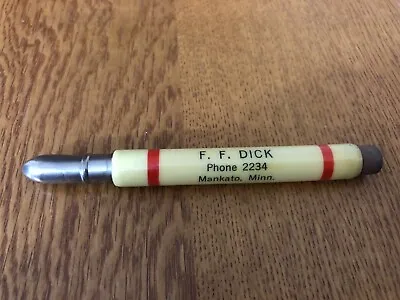 Vintage F.f. Dick Insurance Advertising Bullet Pencil Mankato Mn • $17.02