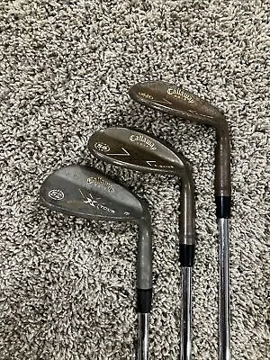 Callaway X Tour RAW Steel Wedge Set Gap Sand Lob 52 56 60 Steel Wedge Flex RH • $139.95