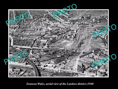 OLD 8x6 HISTORIC PHOTO SWANSEA WALES AERIAL VIEW OF LANDORE C1940 2 • £5.57