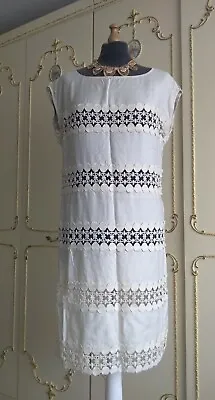 £5.77 • Buy Nwt Rrp £135 Ladies Kew Chalk Cream Lace Insert Summer Dress Size 8 (suit 10)? ?