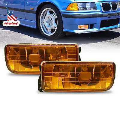 Fog Lights For 92-99 BMW E36 M3 3 Series 92-98 Factory Lamps Yellow Glass Lens • $36.95