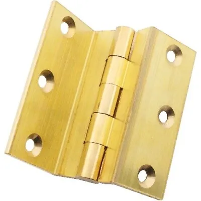 63mm Cranked Stormproof Hinge Self Colour Solid Brass (pair) • £8.95