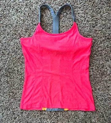 NEW MPG Women's Bright Orange Poly-spandex Racerback Tank Top Built-in Bra L • $9.99