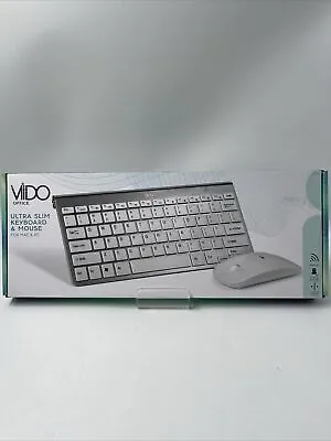 Vido Ultra Slim Wireless QWERTY Keyboard And Mouse For Mac & Pc Dongle Inc • £14.99