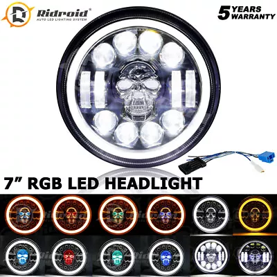 $35.49 • Buy 7inch Motorcycle RGB LED Headlight For For Yamaha V-Star XVS 1100 950 Road Star