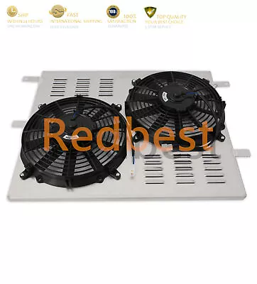 Alu Shroud+2×12''Fan For 2004-2014 Ford Mustang GT 3.7-5.8L Radiator Cooling Fan • $35.99