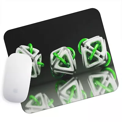 UK Seller Anti-Slip Gamimg Mouse Pad Mat PC Laptop  3D Green Black Shape • £5.99