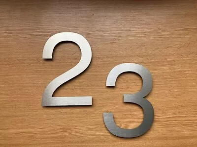 Large 8  Floating Helvetica House/front Door Numbers Brushed Stainless Steel • £14