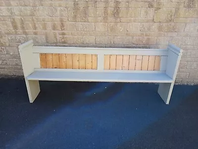 Stunning Antique Vintage Old Pine Church Pew Settle Bench Painted • £345