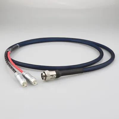 OFC Silver Plated Cord Braid 5-Pin Din Twist Lock To RCA Phono Stereo Cable • $34.91