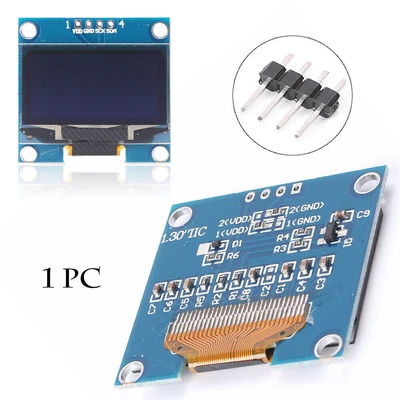 $18.28 • Buy 1.3  White OLED LCD 4PIN Display Module IIC I2C Interface 128x64 Fit