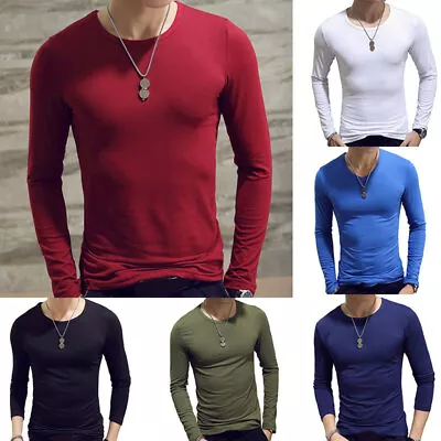 Neck Crew Layering Men's Sleeve Thermal NE  Waffle Size Long & Color Tee Shirt • $9.64
