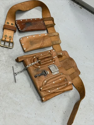 $74 • Buy Klein Leather Tool Pouch Linemans 5167 With Belt 2 5163 Holsters Elctrician USA