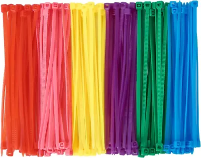 600Pcs (100 Per Color) Small Colored Zip Ties 6 Inch Multi-Color Zip Wire Tie Fo • $10.58