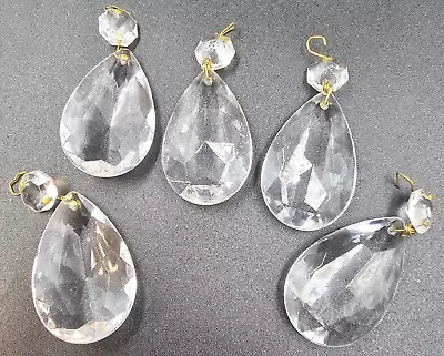 Crystal Set Of 5 Chandelier Pendant 2  Almond Shape 3  Drop Replacements Crafts • £9.64