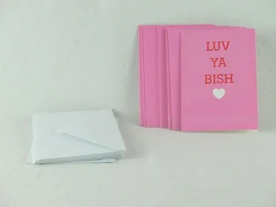 Note Cards Blank Set W/Envelopes 10 Pink Luv Ya Bish Cute Trendy Bestie Friends • $9.69